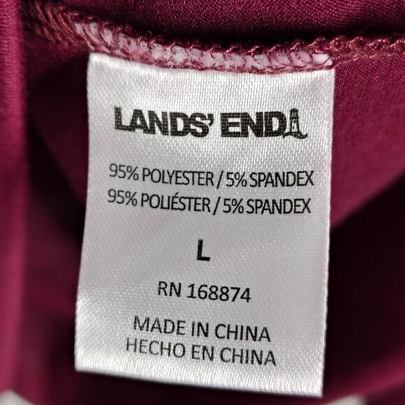 Lands End Womens Sz L Red Solid Long Sleeve Shirt - Picture 8 of 13